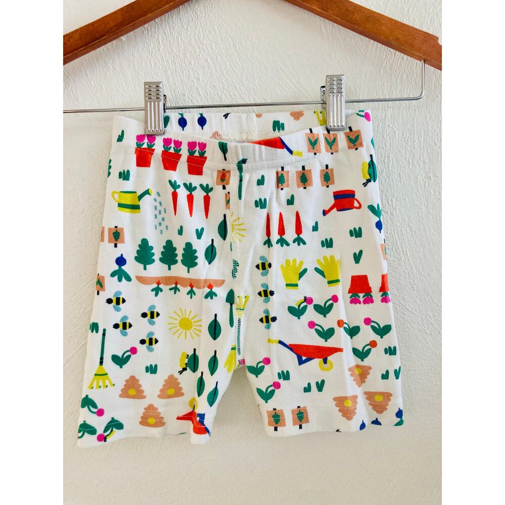 Hanna Andersson Earth Day Gardening Bees Cotton Shorts Age 6-7